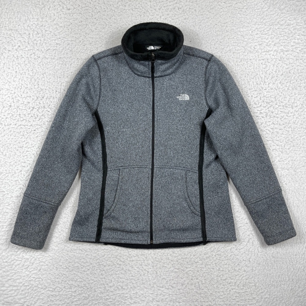 The North Face Fleece Jacket Womens Medium Gray Full Zip Casual Gorpcore Hiking
